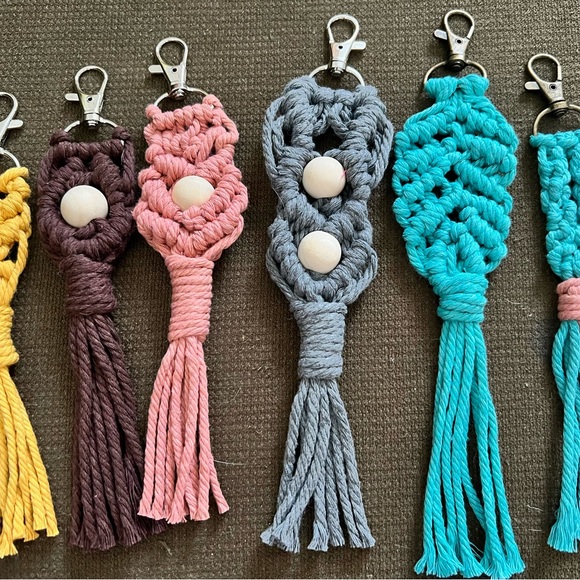 Macrame Mermaid Tail Keychains | Made to Order - Picture 4 of 7